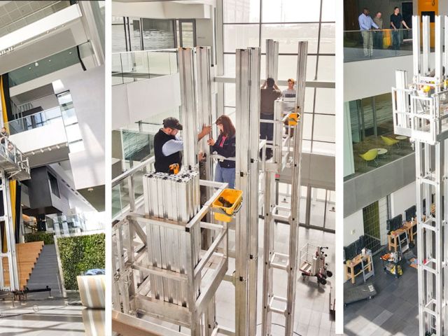 A Custom 80 ft Freestanding Lift with Single or Twin Mast Capabilities