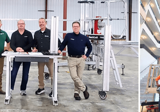 Sales team aiding contractors with Access Equipment