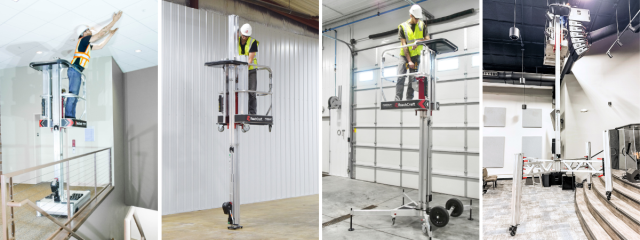 Examples of person using PowerLift with various bases.