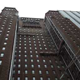 The PowerMast is used on three separate buildings to complete work.