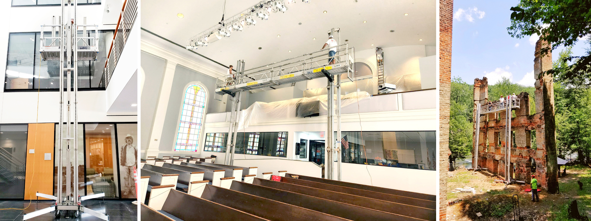 The PowerMast is used indoors and on monuments to complete work.