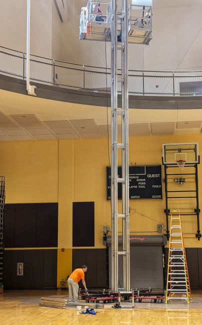 Tri-Mast over Basketball Court